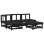 Garden sofa set 5 pieces solid black pine wood by , Garden sets - Ref: Foro24-3186519, Price: 306,99 €, Discount: %