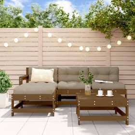 Garden sofa set 5 pieces solid pine wood honey brown by , Garden sets - Ref: Foro24-3186546, Price: 284,99 €, Discount: %