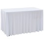 Fundas elásticas para mesa 2 uds con falda 243x76x74 cm blanco de vidaXL, Fundas - Ref: Foro24-133586, Precio: 42,35 €, Descu...