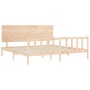 Bed frame with solid wood headboard 200x200 cm by , Beds and slatted bases - Ref: Foro24-3193421, Price: 169,82 €, Discount: %