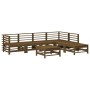 Garden furniture set 7 pieces solid honey brown pine wood by , Garden sets - Ref: Foro24-3186441, Price: 442,73 €, Discount: %