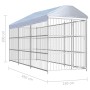 Perrera de exterior con techo 450x150 cm de vidaXL, Casetas y cercados para perros - Ref: Foro24-144623, Precio: 853,61 €, De...