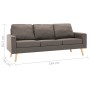 3-seater sofa in taupe gray fabric by , Sofas - Ref: Foro24-288721, Price: 301,99 €, Discount: %