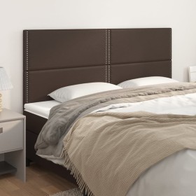 Headboards 4 units of brown synthetic leather 100x5x78/88 cm by , Headboards and footboards - Ref: Foro24-3116303, Price: 129...