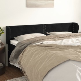 Black velvet headboard 163x23x78/88 cm by , Headboards and footboards - Ref: Foro24-3117060, Price: 71,40 €, Discount: %