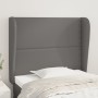 Cabecero con orejas cuero sintético gris 103x23x118/128cm de , Cabeceros y pies de cama - Ref: Foro24-3117904, Precio: 73,94 ...