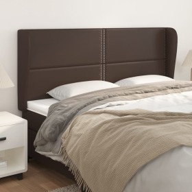 Headboard with ears brown synthetic leather 203x23x118/128 cm by , Headboards and footboards - Ref: Foro24-3117927, Price: 14...