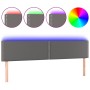 Cabecero con LED cuero sintético gris 200x5x78/88 cm de , Cabeceros y pies de cama - Ref: Foro24-3121584, Precio: 66,97 €, De...