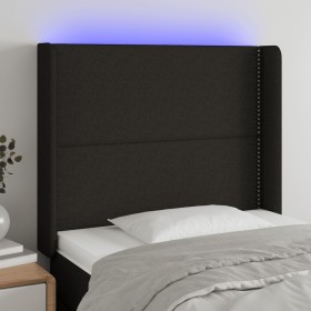 Cabecero con LED de tela negro 83x16x118/128 cm de , Cabeceros y pies de cama - Ref: Foro24-3123884, Precio: 71,75 €, Descuen...