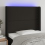 Black fabric headboard with LED 83x16x118/128 cm by , Headboards and footboards - Ref: Foro24-3123884, Price: 75,31 €, Discou...