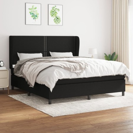 Box spring bed with black fabric mattress 160x200 cm by , Beds and slatted bases - Ref: Foro24-3127895, Price: 569,22 €, Disc...