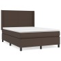 Cama box spring con colchón cuero sintético marrón 140x190 cm de , Camas y somieres - Ref: Foro24-3132378, Precio: 520,99 €, ...