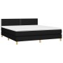 Cama box spring con colchón LED tela negro 160x200 cm de , Camas y somieres - Ref: Foro24-3133647, Precio: 491,01 €, Descuent...