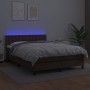 Boxspringbett mit Matratze und LED-braunem Kunstleder 140x190 cm von , Betten und Lattenroste - Ref: Foro24-3134222, Preis: 4...