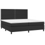 Cama box spring colchón y LED cuero sintético negro 200x200 cm de , Camas y somieres - Ref: Foro24-3135903, Precio: 696,04 €,...