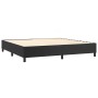 Cama box spring colchón y LED cuero sintético negro 200x200 cm de , Camas y somieres - Ref: Foro24-3135903, Precio: 696,04 €,...