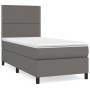 Cama box spring con colchón cuero sintético gris 100x200 cm de , Camas y somieres - Ref: Foro24-3142771, Precio: 354,75 €, De...