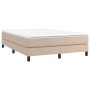 Box spring bed with cappuccino synthetic leather mattress 140x190cm by , Beds and slatted bases - Ref: Foro24-3144260, Price:...