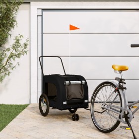 Pet Bicycle Trailer Iron Oxford Cloth Black by , pet strollers - Ref: Foro24-93856, Price: 99,74 €, Discount: %