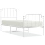 Metal bed frame with headboard and footboard white 80x200 cm by , Beds and slatted bases - Ref: Foro24-373945, Price: 68,12 €...