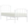 Metal bed frame with headboard and footboard white 80x200 cm by , Beds and slatted bases - Ref: Foro24-373945, Price: 68,12 €...