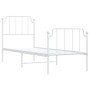 Metal bed frame with headboard and footboard white 80x200 cm by , Beds and slatted bases - Ref: Foro24-373945, Price: 68,12 €...