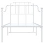 Metal bed frame with headboard and footboard white 80x200 cm by , Beds and slatted bases - Ref: Foro24-373945, Price: 68,12 €...