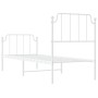 Metal bed frame with headboard and footboard white 80x200 cm by , Beds and slatted bases - Ref: Foro24-373945, Price: 68,12 €...