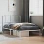 Estructura de cama de metal con cabecero blanco 107x203 cm de , Camas y somieres - Ref: Foro24-373932, Precio: 64,35 €, Descu...