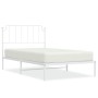 Estructura de cama de metal con cabecero blanco 107x203 cm de , Camas y somieres - Ref: Foro24-373932, Precio: 65,99 €, Descu...