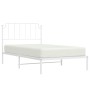 Estructura de cama de metal con cabecero blanco 107x203 cm de , Camas y somieres - Ref: Foro24-373932, Precio: 65,99 €, Descu...