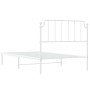 Estructura de cama de metal con cabecero blanco 107x203 cm de , Camas y somieres - Ref: Foro24-373932, Precio: 65,99 €, Descu...