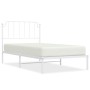 Metal bed frame with white headboard 100x190 cm by , Beds and slatted bases - Ref: Foro24-373930, Price: 62,16 €, Discount: %