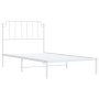 Metal bed frame with white headboard 100x190 cm by , Beds and slatted bases - Ref: Foro24-373930, Price: 62,16 €, Discount: %