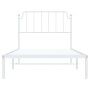 Metal bed frame with white headboard 100x190 cm by , Beds and slatted bases - Ref: Foro24-373930, Price: 62,16 €, Discount: %