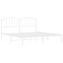 White metal bed frame with headboard 160x200 cm by , Beds and slatted bases - Ref: Foro24-373939, Price: 95,95 €, Discount: %