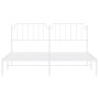 Estructura de cama con cabecero metal blanca 160x200 cm de , Camas y somieres - Ref: Foro24-373939, Precio: 95,95 €, Descuent...