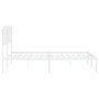 Estructura de cama con cabecero metal blanca 160x200 cm de , Camas y somieres - Ref: Foro24-373939, Precio: 95,95 €, Descuent...