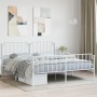 Metal bed frame with headboard and white footboard 180x200 cm by , Beds and slatted bases - Ref: Foro24-373958, Price: 116,35...