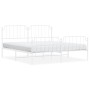 Estructura cama metal con cabecero y estribo blanco 180x200 cm de , Camas y somieres - Ref: Foro24-373958, Precio: 112,09 €, ...