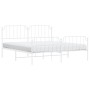 Estructura cama metal con cabecero y estribo blanco 180x200 cm de , Camas y somieres - Ref: Foro24-373958, Precio: 112,09 €, ...