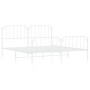 Metal bed frame with headboard and white footboard 180x200 cm by , Beds and slatted bases - Ref: Foro24-373958, Price: 112,09...