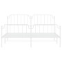 Metal bed frame with headboard and white footboard 180x200 cm by , Beds and slatted bases - Ref: Foro24-373958, Price: 112,09...