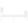 Estructura cama metal con cabecero y estribo blanco 180x200 cm de , Camas y somieres - Ref: Foro24-373958, Precio: 112,09 €, ...