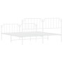 Metal bed frame with headboard and white footboard 180x200 cm by , Beds and slatted bases - Ref: Foro24-373958, Price: 112,09...