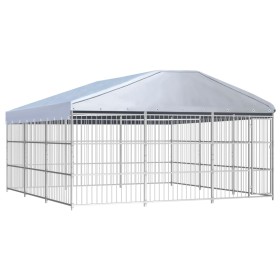 Outdoor-Zwinger mit Dach 450x450 cm von vidaXL, Hundehütten und Zäune - Ref: Foro24-144627, Preis: 1,00 €, Rabatt: %