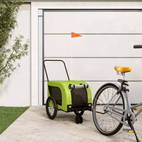 Pet Bicycle Trailer Iron Oxford Cloth Green Black by , pet strollers - Ref: Foro24-94025, Price: 112,99 €, Discount: %