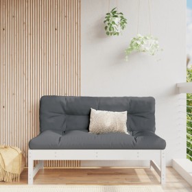 Zentrales Gartensofa aus massivem weißem Kiefernholz 120x80 cm von , Modulare Sofas für den Außenbereich - Ref: Foro24-825703...