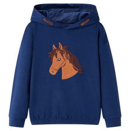 Sudadera infantil con capucha azul marino 128 de , Camisetas para niños - Ref: Foro24-14042, Precio: 12,99 €, Descuento: %