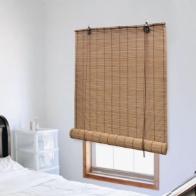 Brown bamboo roller blind 100x220 cm by vidaXL, Blinds and blinds - Ref: Foro24-245814, Price: 28,57 €, Discount: %